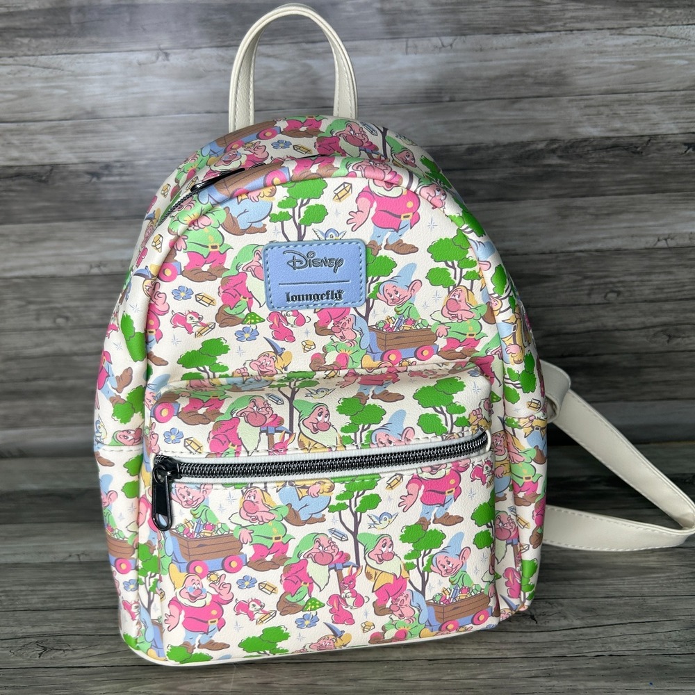 Loungefly Disney Snow White‎ Seven Dwarfs Pastel Dwarfs Mini Backpack
